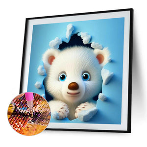 Bear In The Wall 40*40CM(Picture) Partial AB Full Square Drill Diamond Painting