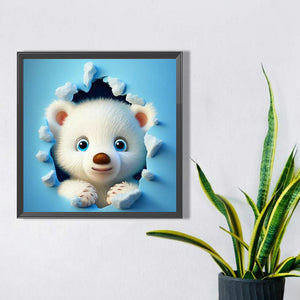 Bear In The Wall 40*40CM(Picture) Partial AB Full Square Drill Diamond Painting