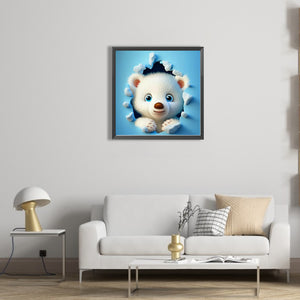 Bear In The Wall 40*40CM(Picture) Partial AB Full Square Drill Diamond Painting