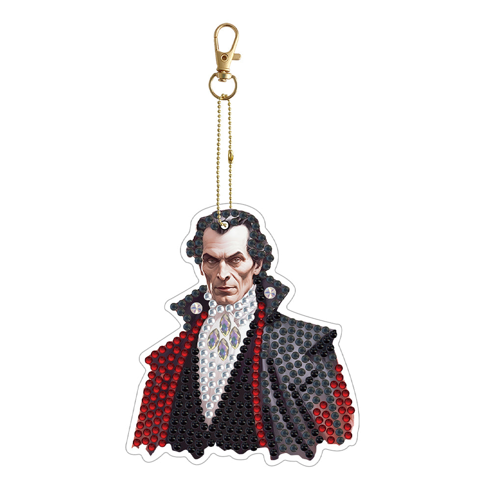Halloween Diamond Keychain Double Sided Full Drill Diamond Keyring (10)