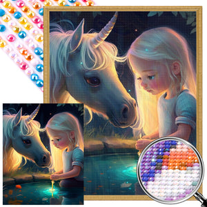 Unicorn Girl 40*50CM(Picture) Full Round Drill Diamond Painting