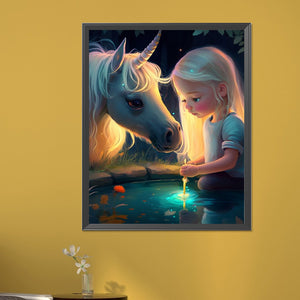 Unicorn Girl 40*50CM(Picture) Full Round Drill Diamond Painting