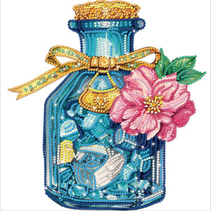 Flowers And Glass Bottle 30*30CM(Canvas) Partial Special Shaped Drill Diamond Painting