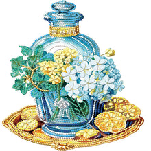 Load image into Gallery viewer, Flowers And Glass Bottle 30*30CM(Canvas) Partial Special Shaped Drill Diamond Painting
