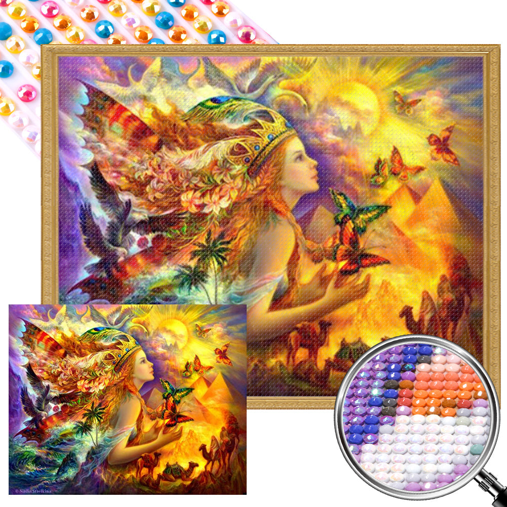 Woman With Crown 50*40CM(Picture) Full Round Drill Diamond Painting