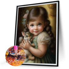 Load image into Gallery viewer, Girl Holding A Rabbit 40*55CM(Picture) Full Round Drill Diamond Painting
