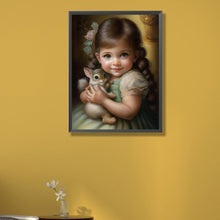 Load image into Gallery viewer, Girl Holding A Rabbit 40*55CM(Picture) Full Round Drill Diamond Painting
