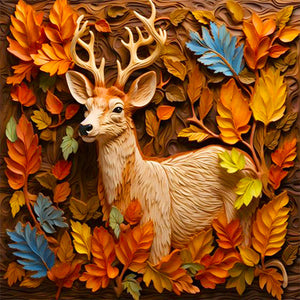 Elk Relief 40*40CM(Picture) Partial AB Full Square Drill Diamond Painting