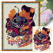 Load image into Gallery viewer, Huancan - Stitch Lilo - 40*55CM 11CT 3 Stamped Cross Stitch
