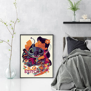 Huancan - Stitch Lilo - 40*55CM 11CT 3 Stamped Cross Stitch