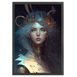 Huancan - Silver-Haired Beauty - 40*60CM 11CT 3 Stamped Cross Stitch