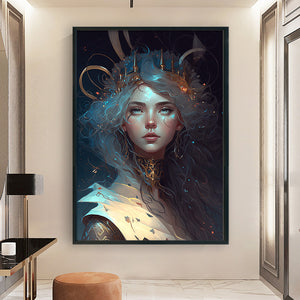 Huancan - Silver-Haired Beauty - 40*60CM 11CT 3 Stamped Cross Stitch