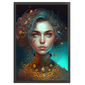Huancan - Curly-Haired Beauty - 40*60CM 11CT 3 Stamped Cross Stitch