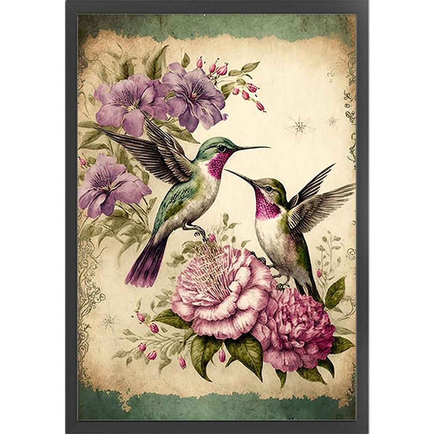 Hummingbird And Fresh Flowers - Full 11CT Stamped Cross Stitch 40x60CM - Huacan