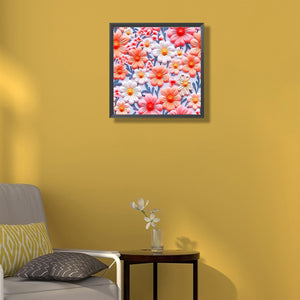 Embroidered Small Flowers 40*40CM(Canvas) Full Round Drill Diamond Painting