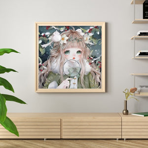 Yishu - Cute Little Girl In Ancient Times - 80*80CM 11CT 3 Stamped Cross Stitch
