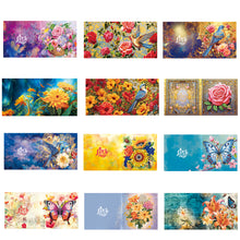 Load image into Gallery viewer, 12PCS DIY Bird Flower Diamond Painting Greeting Card Set for Holidays Festivals

