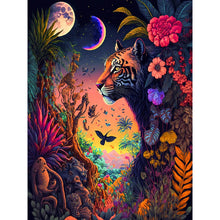 Load image into Gallery viewer, Huancan - Tiger In The Jungle - 50*65CM 11CT 3 Stamped Cross Stitch
