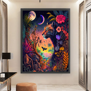 Huancan - Tiger In The Jungle - 50*65CM 11CT 3 Stamped Cross Stitch
