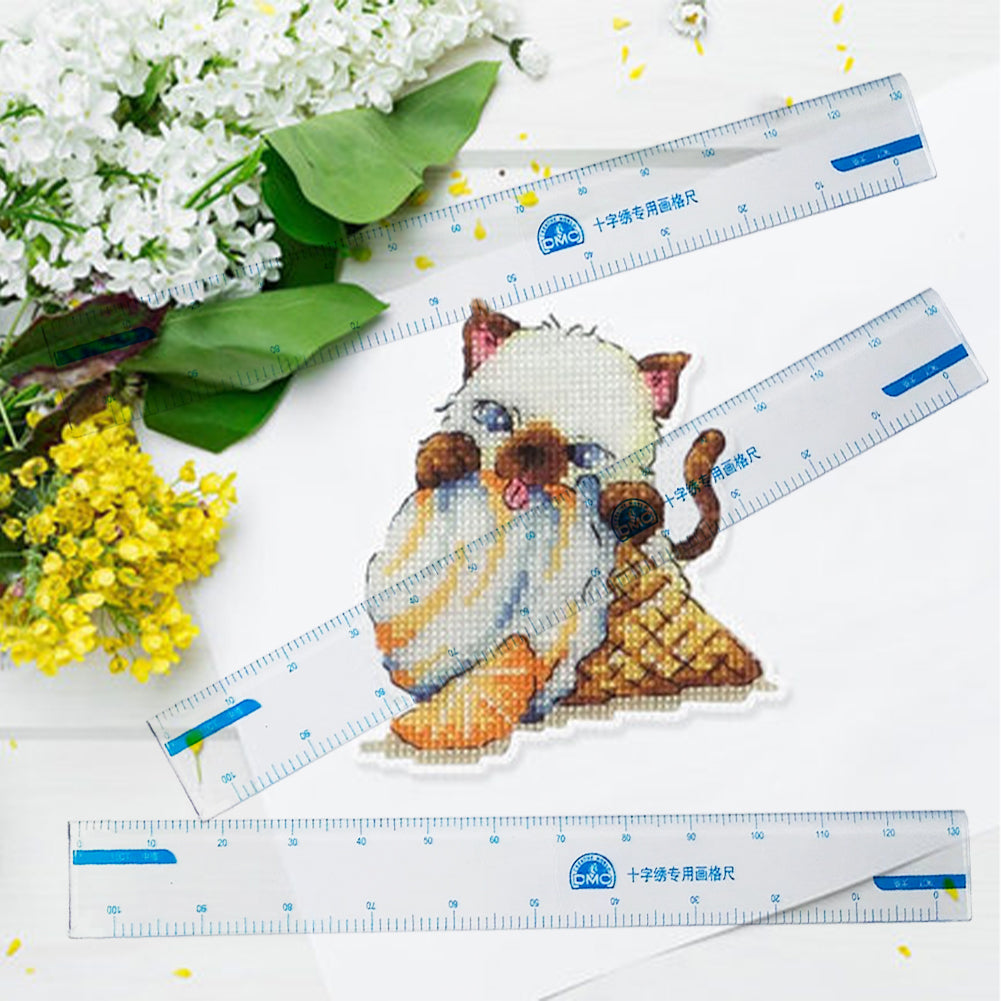 Cross Stitch Gauge Plastic Cross Stitch Reference Ruler Cross-Stitch Accessories