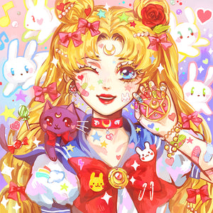 Huancan - Sailor Moon Sailor Moon - 50*50CM 11CT 3 Stamped Cross Stitch