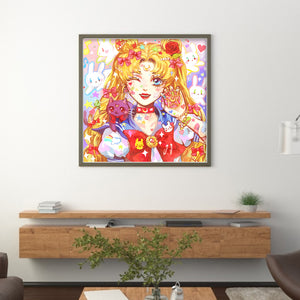 Huancan - Sailor Moon Sailor Moon - 50*50CM 11CT 3 Stamped Cross Stitch