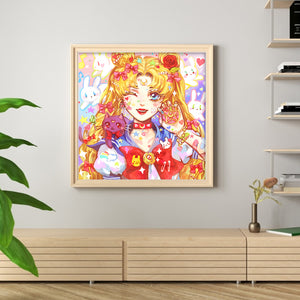 Huancan - Sailor Moon Sailor Moon - 50*50CM 11CT 3 Stamped Cross Stitch