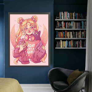 Huancan - Sailor Moon Sailor Moon - 50*65CM 11CT 3 Stamped Cross Stitch