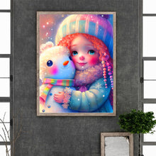 Load image into Gallery viewer, Snowman And Girl 30*40CM(Canvas) Full Round Drill Diamond Painting
