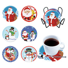 Load image into Gallery viewer, 6PCS Christmas Acrylic Diamond Art Coasters with Holder (Christmas Edition)
