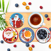 Load image into Gallery viewer, 6PCS Christmas Acrylic Diamond Art Coasters with Holder (Christmas Edition)
