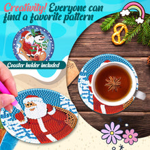 Load image into Gallery viewer, 6PCS Christmas Acrylic Diamond Art Coasters with Holder (Christmas Edition)
