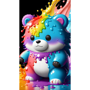 Colorful Water Drop Bear 40*70CM(Canvas) Full Round Drill Diamond Painting