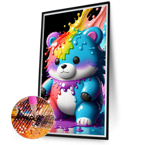 Colorful Water Drop Bear 40*70CM(Canvas) Full Round Drill Diamond Painting