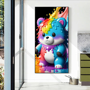 Colorful Water Drop Bear 40*70CM(Canvas) Full Round Drill Diamond Painting