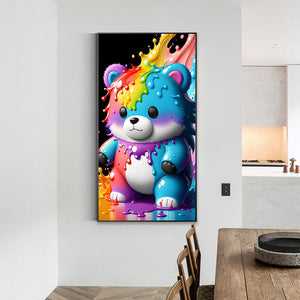 Colorful Water Drop Bear 40*70CM(Canvas) Full Round Drill Diamond Painting