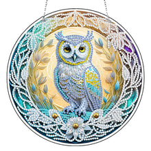 Load image into Gallery viewer, DIY Crystal Diamond Pendant Single-sided 5D Round for Home Garden (Owl)
