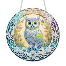 Load image into Gallery viewer, DIY Crystal Diamond Pendant Single-sided 5D Round for Home Garden (Owl)
