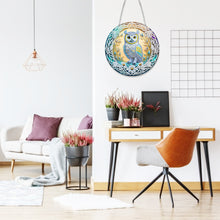 Load image into Gallery viewer, DIY Crystal Diamond Pendant Single-sided 5D Round for Home Garden (Owl)
