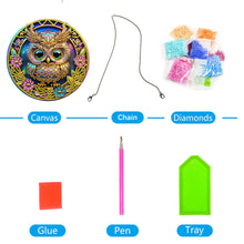 Load image into Gallery viewer, DIY Crystal Diamond Pendant Single-sided 5D Round for Home Garden (Owl)
