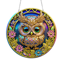 Load image into Gallery viewer, DIY Crystal Diamond Pendant Single-sided 5D Round for Home Garden (Owl)
