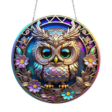 Load image into Gallery viewer, DIY Crystal Diamond Pendant Single-sided 5D Round for Home Garden (Owl)
