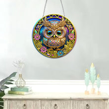 Load image into Gallery viewer, DIY Crystal Diamond Pendant Single-sided 5D Round for Home Garden (Owl)
