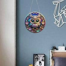Load image into Gallery viewer, DIY Crystal Diamond Pendant Single-sided 5D Round for Home Garden (Owl)
