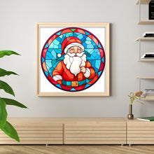 Load image into Gallery viewer, Huancan - Glass Painting - Santa Claus - 20*20CM 18CT 2 Counted Cross Stitch
