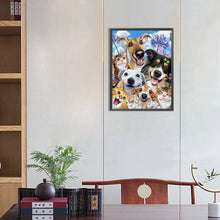 Load image into Gallery viewer, Happy Dog ??Family 30*40CM(Canvas) Full Round Drill Diamond Painting
