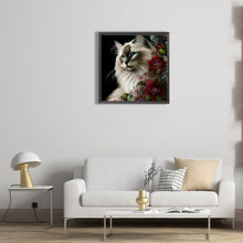 Load image into Gallery viewer, Flowers And Cat 30*30CM(Canvas) Full Round Drill Diamond Painting
