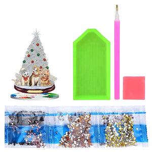 Christmas Tree Crystal Diamond Ornament Handmade Home Decoration (1)