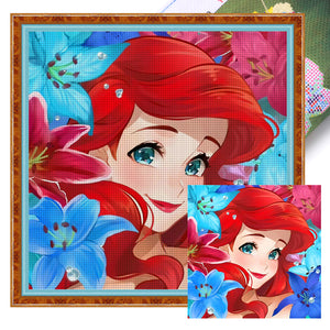 Yishu - Disney - Princess Ariel The Mermaid - 50*50CM 11CT 3 Stamped Cross Stitch