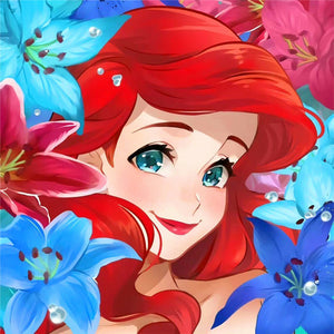 Yishu - Disney - Princess Ariel The Mermaid - 50*50CM 11CT 3 Stamped Cross Stitch